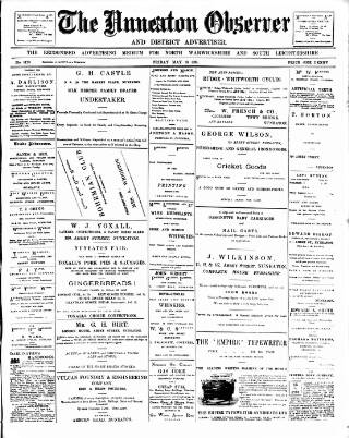 cover page of Nuneaton Observer published on May 13, 1898
